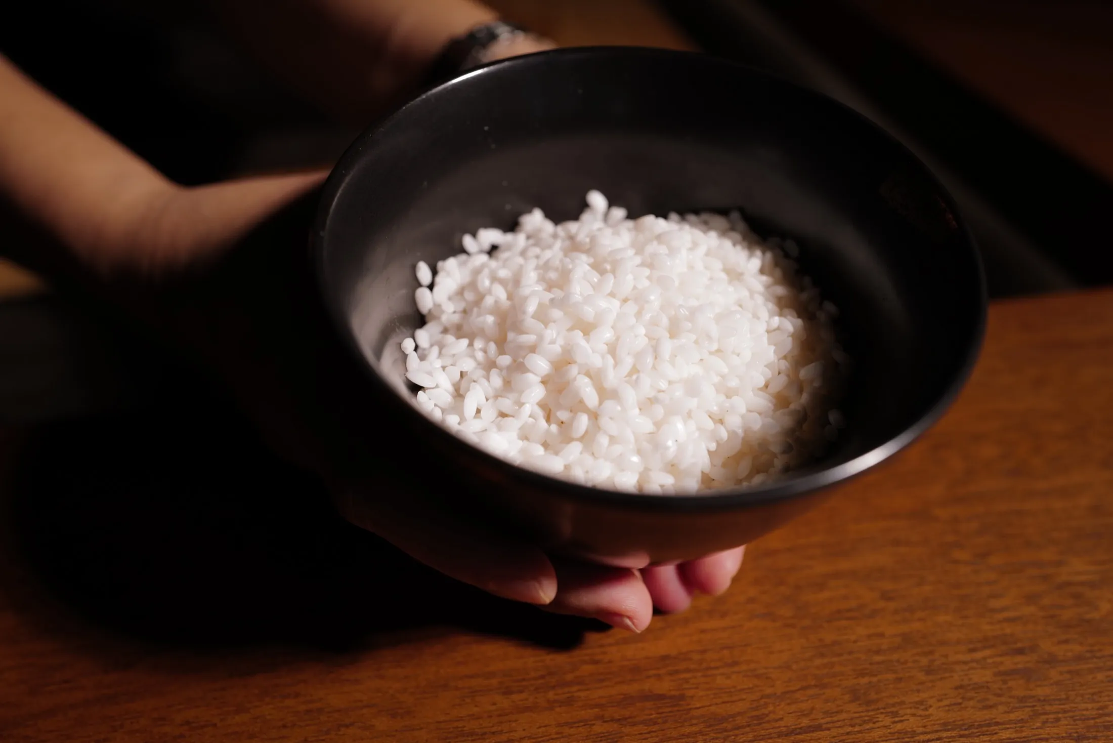 A bowl of just-steamed Niigata rice